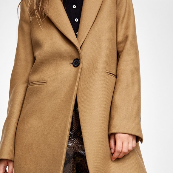 Zara Jackets & Coats Zara Manteco Wool Camel Masculine Coat Poshmark